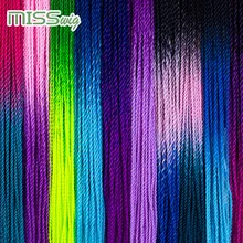 Miss wig Омбре Сенегальские вьющиеся волосы крючком косы 24 дюйма 35 цветов корни/упаковка синтетические плетеные волосы для женщин серый, синий, розовый