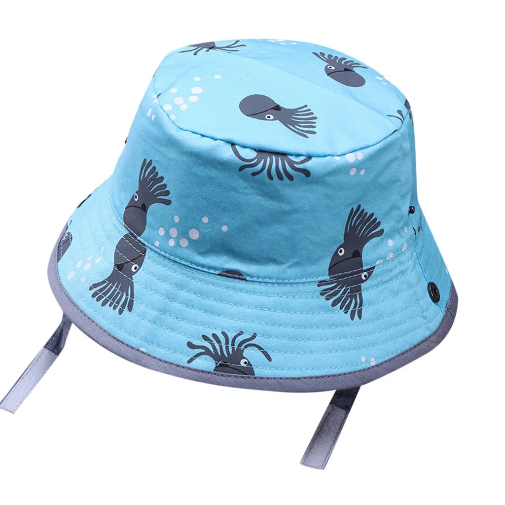 Детская Солнцезащитная шляпа с мультяшным принтом, шапка в рыбацком стиле, шляпа для новорожденного мальчика и девочки, летняя пляжная шляпа, шапка в рыбацком стиле