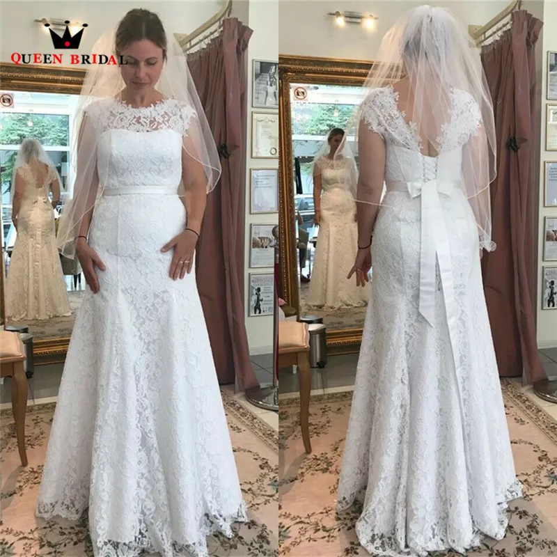 

2020 New Fashion Wedding Dresses Sheath Tulle Lace Simple Elegant Formal Wedding Gowns Customize EY07