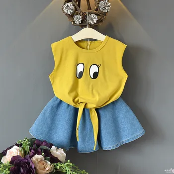 

Girls Clothing Sets Summer Baby Girls Clothes New Dot T-Shirt Top Skirts 2Pcs Suit Casual Children Clothes Girls Outfit 2020