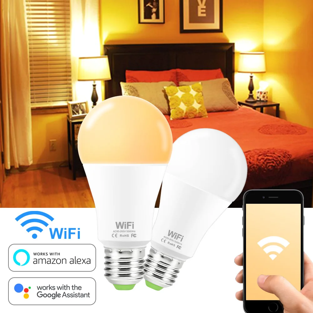 Newst E27 B22 WiFi умный светодиодный свет голосовой Wi-Fi приложение управление лампы затемнения светодиодный лампочка AC85-265V работать с Amazon Alexa Google Home