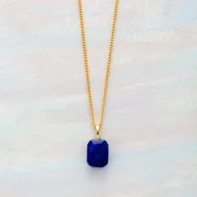 Ожерелье с подвеской из лазурита цепочка золотистого оттенка Очаровательное ожерелье Уникальное простое ювелирное изделие для женщин Femme Homme Bijoux