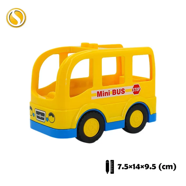 Trailer Car model Airplane Big Building Blocks Vehicle Accessory Compatible Classic Assemble Bricks Children DIY Toys Girl Gift CHE018-huang