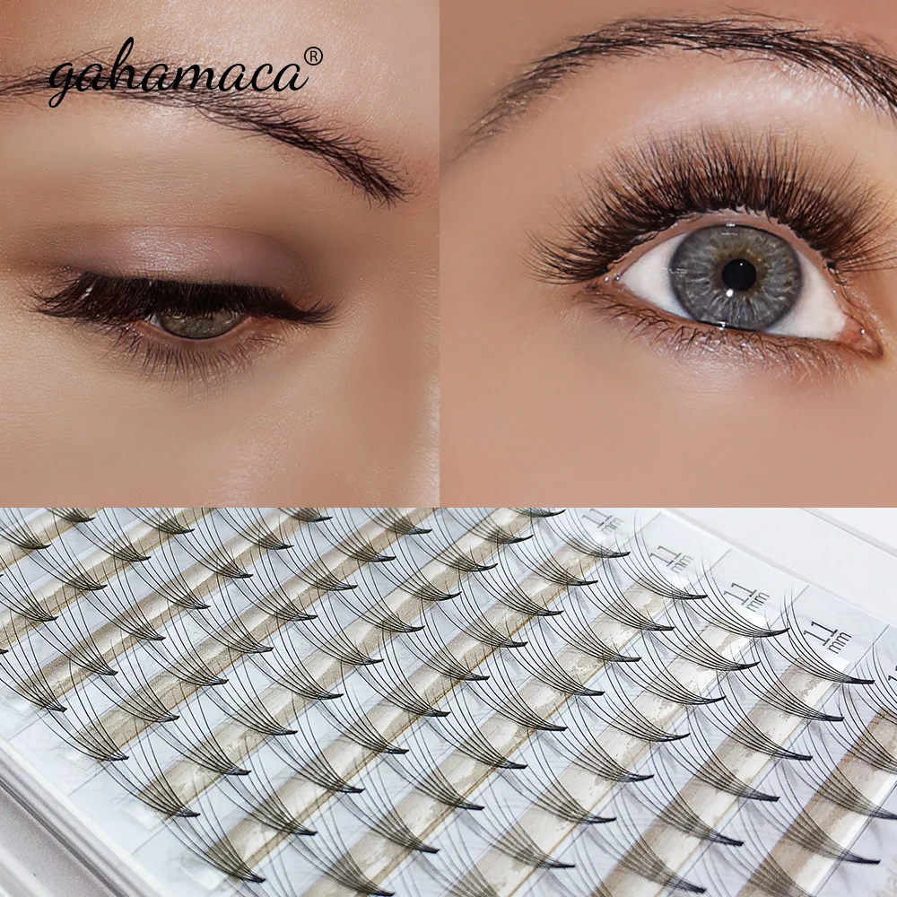 GAHAMACA-abanicos de volumen prefabricados, tallo corto 2d/3d/4d/5d/6d, extensiones de pestañas suaves de visón