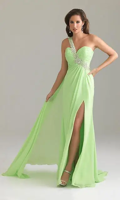Новое vestido de festa популярное длинное шифоновое платье на одно плечо с пайетками бальное платье Выпускное вечерние платье подружки невесты с бисером