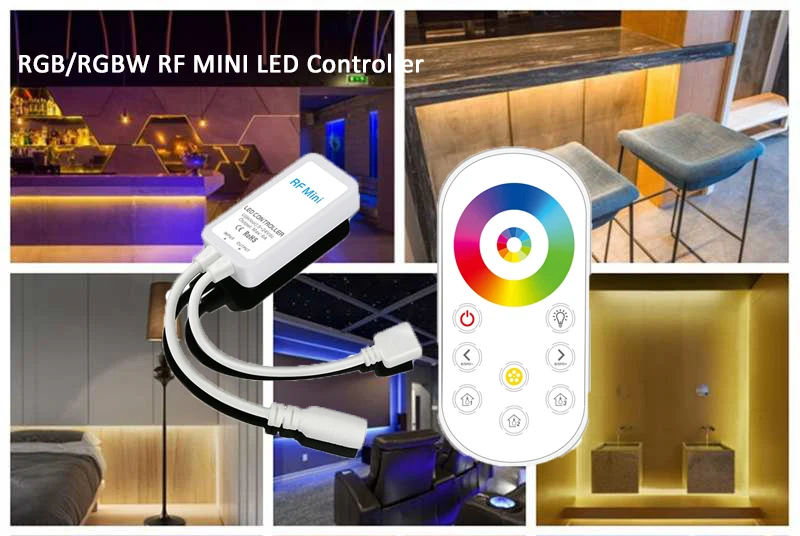RF RGB RGBW светодиодный диммер управления DC5-24V мини беспроводной сенсорный пульт дистанционного управления для SMD полосы затемнения фоновая лампа бар