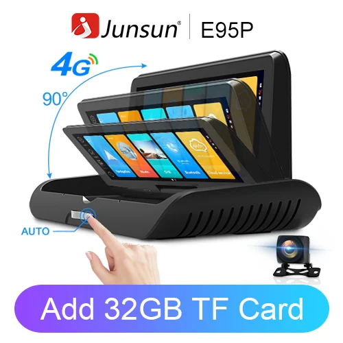 Junsun 7,84 ''Авто 4G ADAS Видеорегистраторы для автомобилей регистраторы Full HD 1080 P заднего вида Камера Двойной объектив записи Автомобильный видеорегистратор GPS зеркало заднего вида - Цвет: E95P Add 32G TF Card