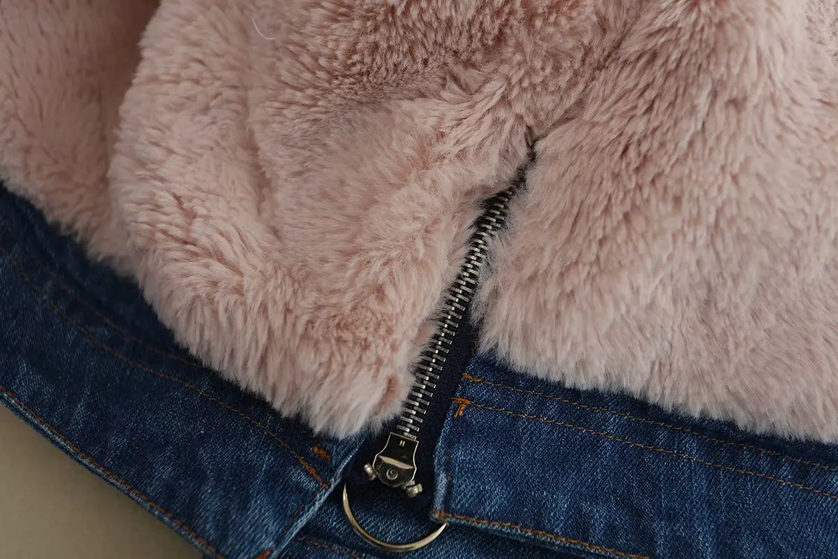 Харадзюку рукав летучая мышь куртка-бомбер для женщин теплый Лисий меховой воротник зимние пальто женские джинсовые толстовки свободная