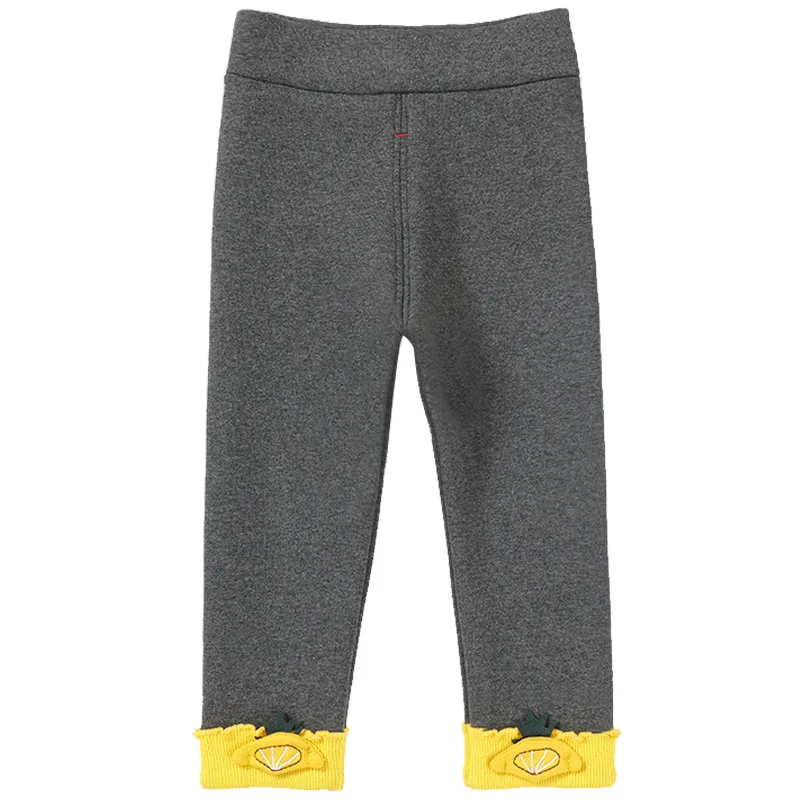 pineapple gray Winter Baby Warm Leggings For Children 0-4T Pants Kids Thicken Warm Elastic Waist Cotton Leggings Girls Pants Trousers - Цвет: pineapple gray