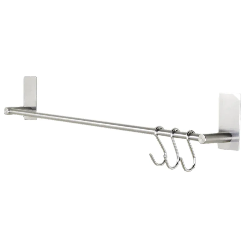 

Single Rod Towel Rack Stainless Steel Bathroom Towel Holder Punch Free Bath Hardware Accessories Towel Bar 40Cm