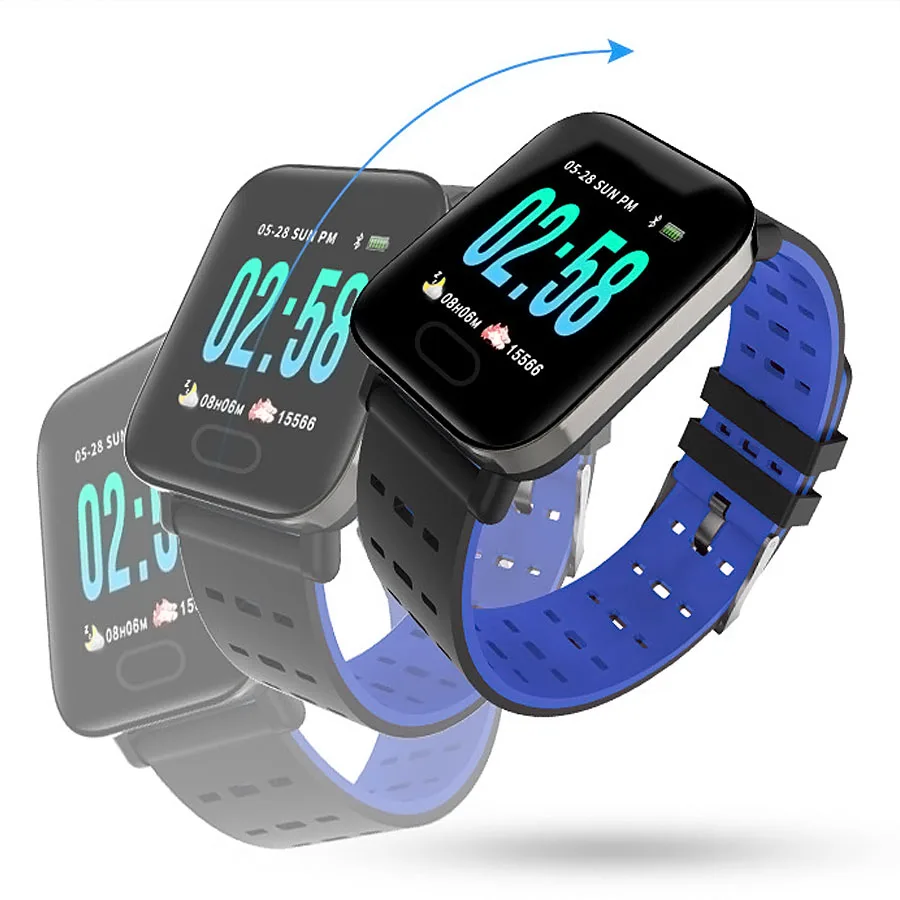 Multi function smart watch heart rate blood pressure bracelet sports ...
