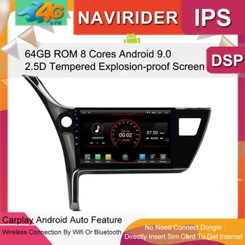 

Built in 4G Lte car Intelligent navigation tape recorder 9.0 android car gps radio multimedia player for toyota Corolla 2017