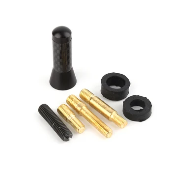 

Universal 3.5cm Aluminum alloy Carbon Fiber Car Radio Aerial Antenna 4 pcs Screws M3 M4 M5 M6 2 pcs Rubber Ring