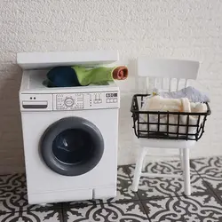 1:12 Miniature Washing Machine Mini Dollhouse Furniture for Blyth Barbies OB11 BJD Doll House Play Toys Accessories