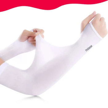

2020 2PC Breathable UV Protection Arm Sleeve Arm Warmers Cycling Sun Protective Covers Quick Dry Summer Ice Silk Cooling Sleeves