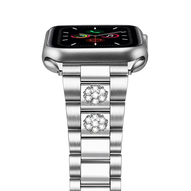 TRUMiRR браслет из нержавеющей стали и бриллиантов для iWatch Apple Watch Series 5 4 3 2 1 44 мм 42 мм 40 мм 38 мм ремешок для часов для женщин и мужчин