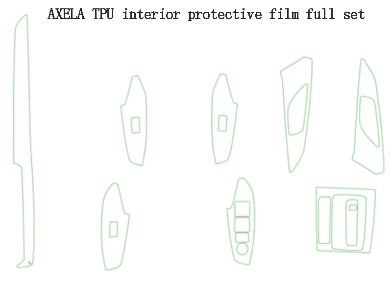 Для Mazda cx3 cx5 cx8 Модифицированная внутренняя прозрачная защитная пленка Шестерня стеклянная подъемная панель TPU Материал Пленка Автомобильная модификация - Название цвета: AXELA full set film