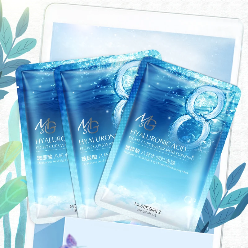 3pcs Hyaluronic Acid Маска для ухода за кожей Глубокое Увлажнение отбеливающая омолаживающая маска против старения увлажняющая маска от морщин - Цвет: 3pcs Hyaluronic Acid