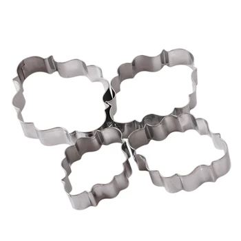 

New 4pcs/set European Wedding Frame Cookie Cutters Biscuits Stainless Steel Tools Kitchen Baking Mould