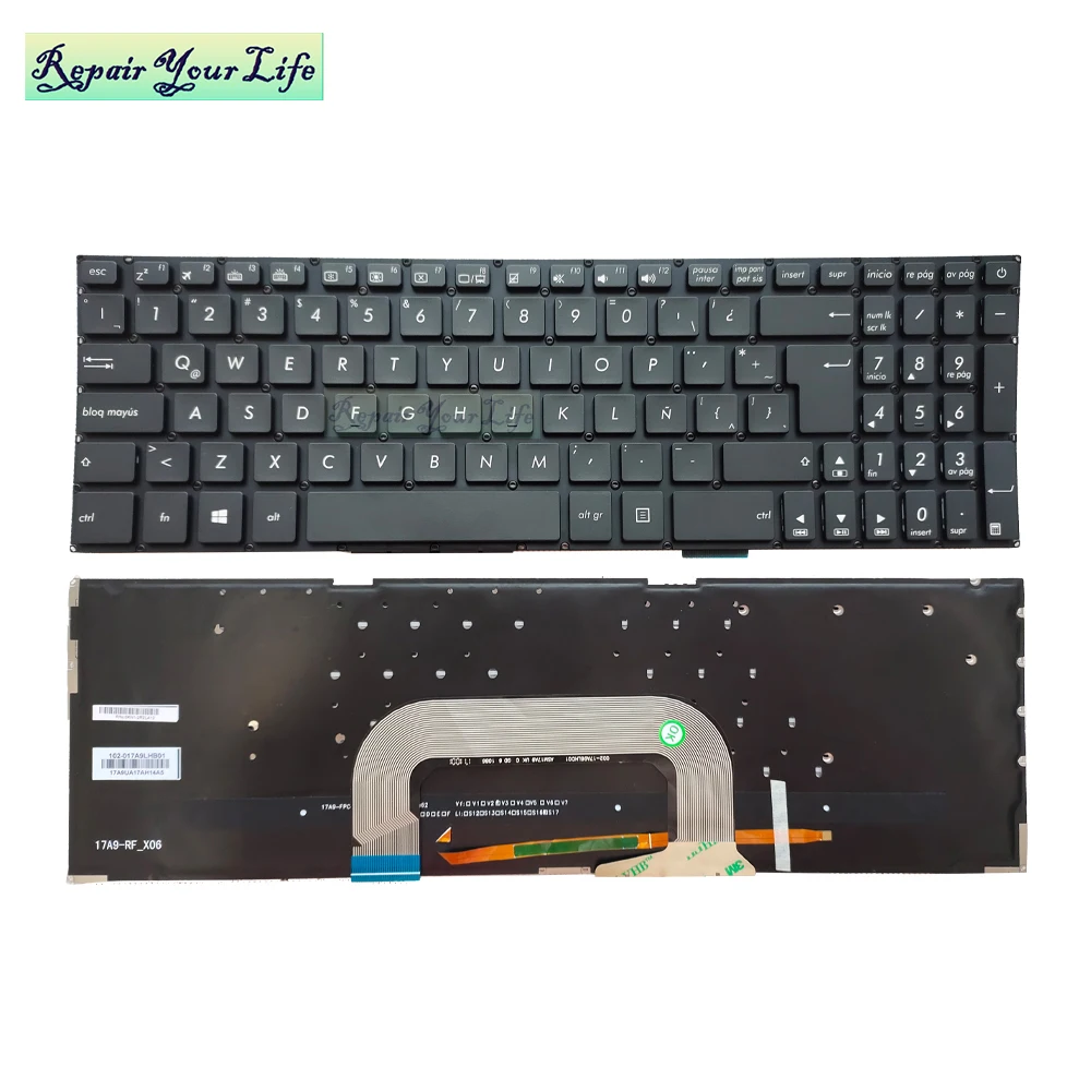 Teclado do Portátil para Asus Vivobook Pro 17x705 X705ma X705mb X705ua X705uf X705u la Latin sp Preto Asm17a96laj528 Retroiluminado kb - Imagem 4
