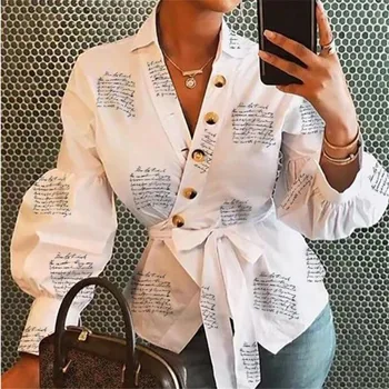 

Fashion Ladies Tops Blouse Autumn Women Casual Long Sleeve Tops Printed Button Shirt Women Blouses Long Sleeve Loose Tops