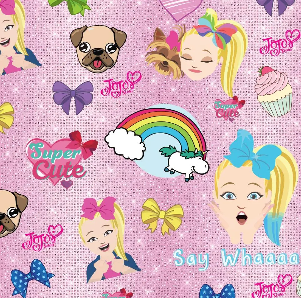 Фон для фотосъемки JoJo Siwa день рождения ткань Радуга щенок девочка блеск детский душ молочный шелк ткань DIY Одежда - Цвет: C