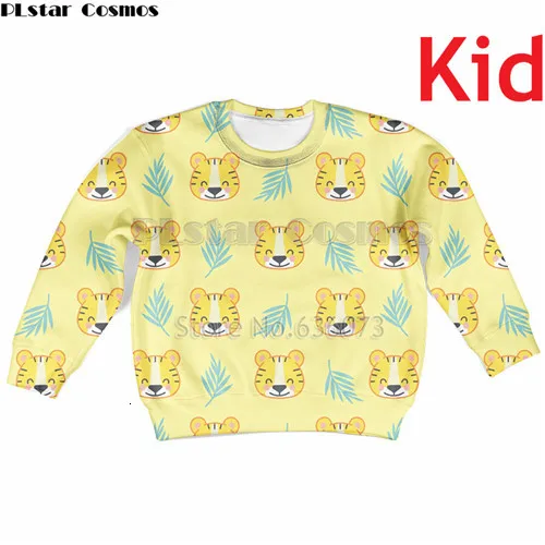 Kids sweatshirts Семья подходящая друг к другу одежда Для мамы и дочки 3d принтом тигра Осенние толстовки, Свитера с рисунками зверей из мультфильмов футболки пальто на молнии топы - Цвет: Kids sweatshirts