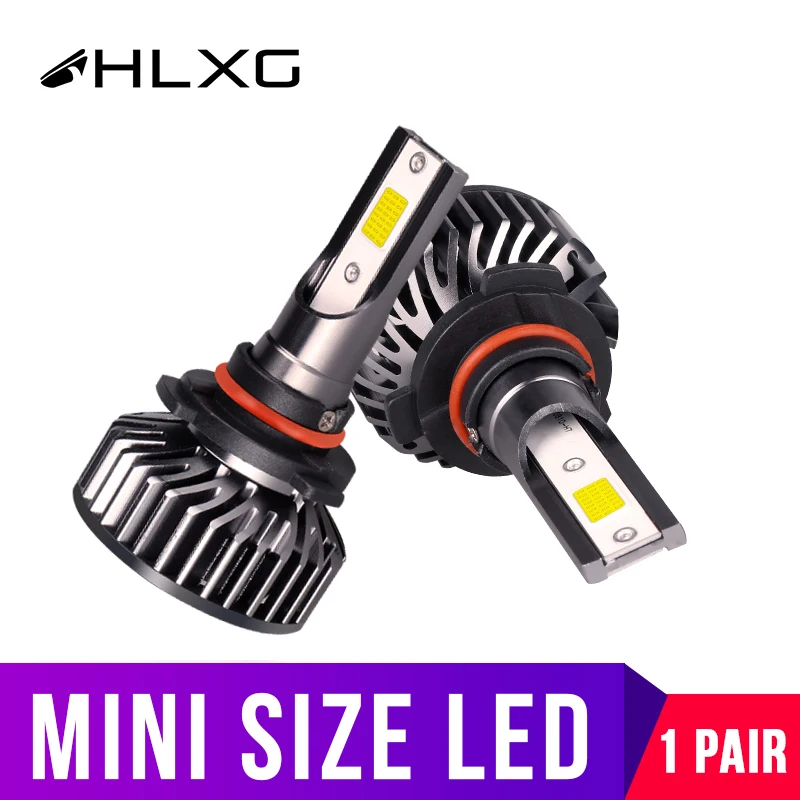 HXLG 2 шт. H11 H8 H9 H7 H4 9005 9006 HB4 светодиодные фары COB 10000LM 5000K автомобильные аксессуары