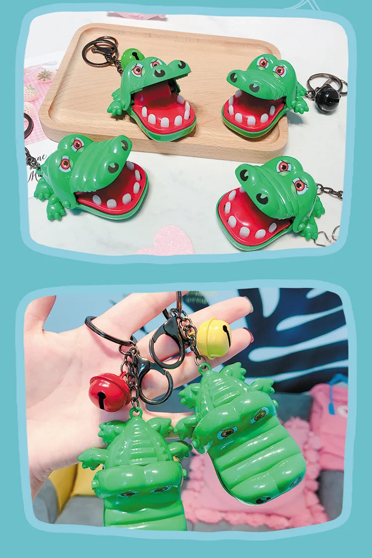 New Style Cartoon Bite the Hand Crocodile Trick Game Keychain Children Innovation Toy Bar Game Toy Wholesale