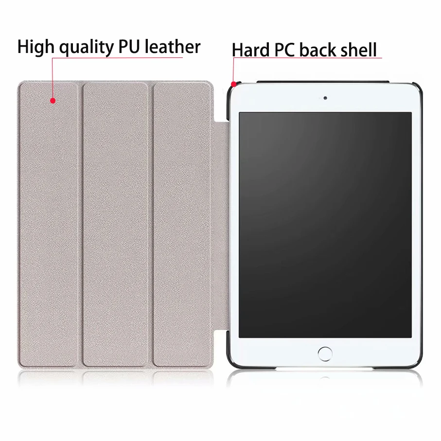 Чехол для ipad Mini 5 2019 4 искусственная кожа подставка планшета Фолио Умный Магнитный