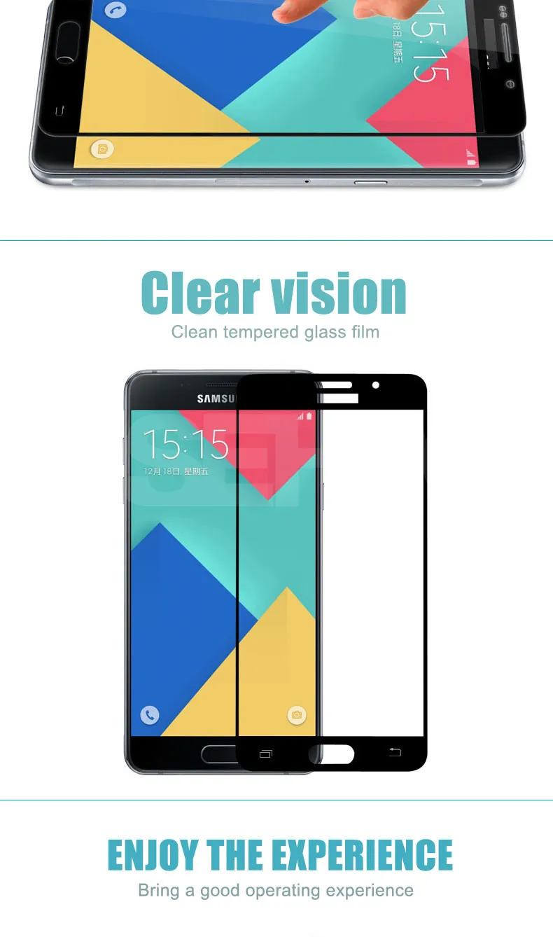 9D Защитное стекло для samsung Galaxy A3 A5 A7 A6 A8 Plus A9 закаленное защитное стекло для экрана чехол