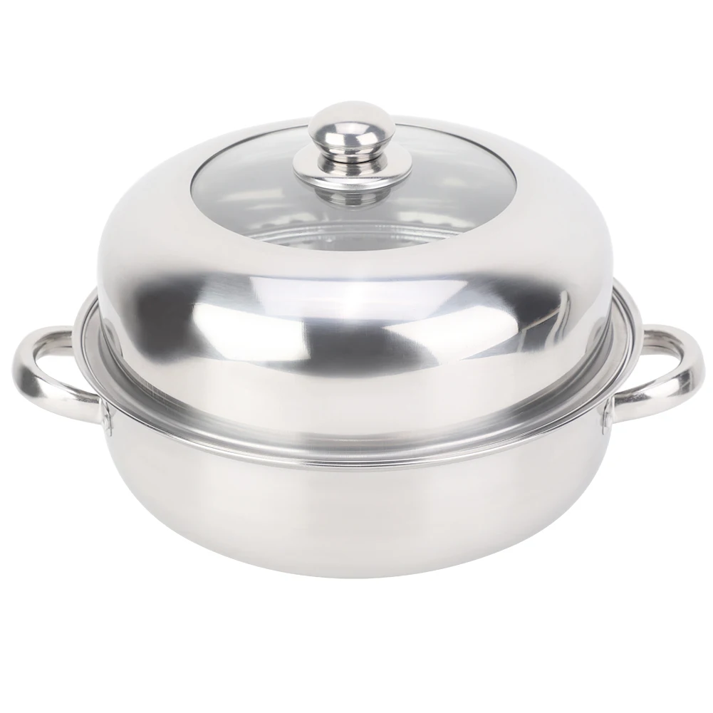 28 см нержавеющая сталь однослойный кастрюля Hotpot еда Пароварка горшок кухонная