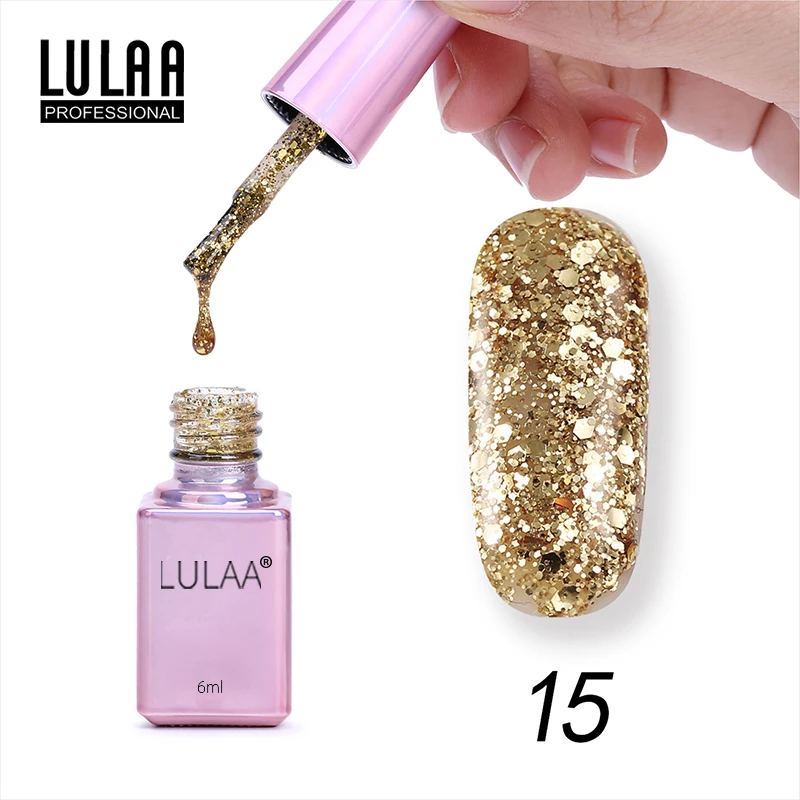 Lulaa кросс-Бордер блеск лак для ногтей Клей 15 цветов лак для ногтей фототерапия клей лазерный блеск клей стойкий не повреждает истинный - Цвет: 15