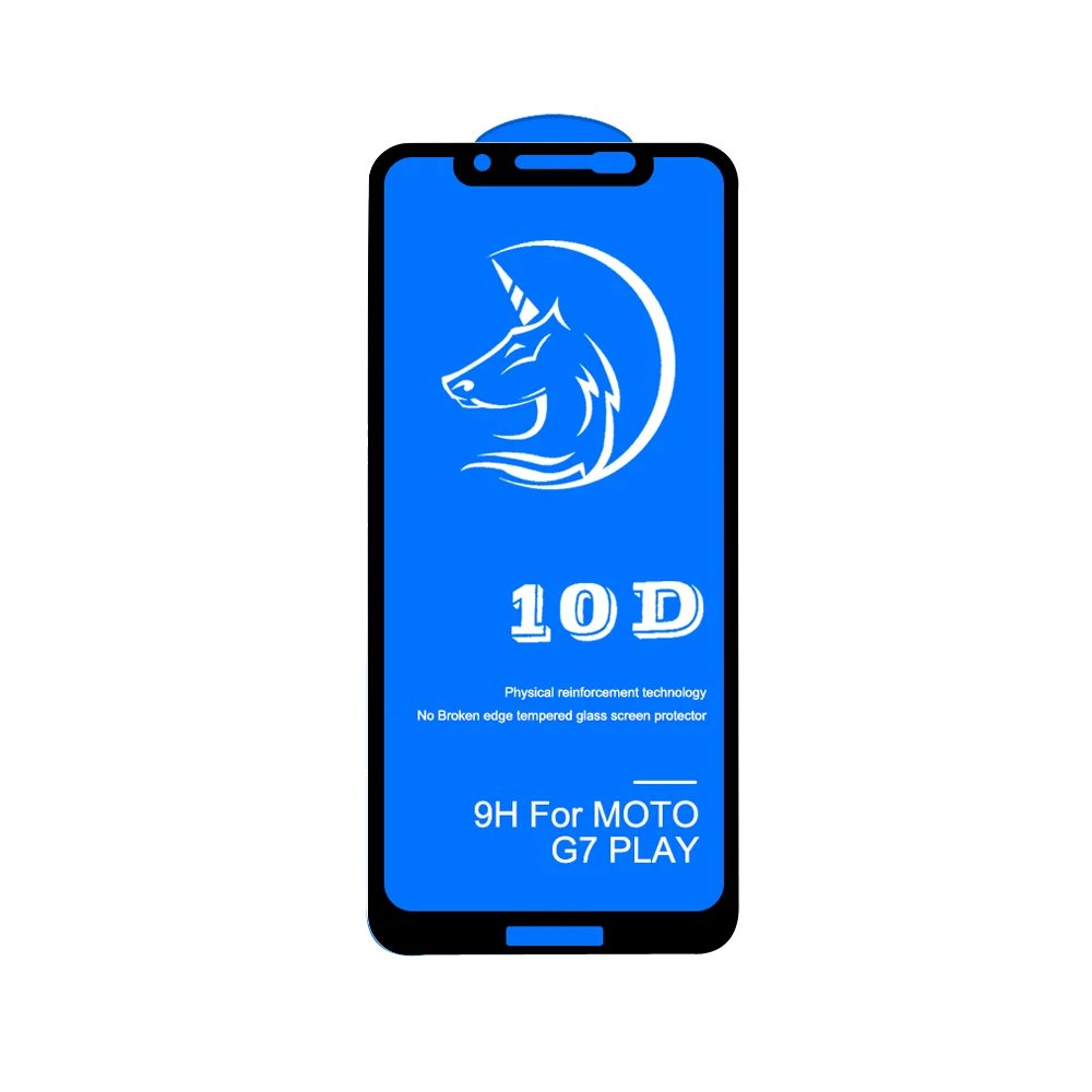 CAMDEMS 100 шт 2в1 10D Закаленное стекло-экран протектор для Motorola Moto G7 G7 PLAY G7 POWER G6 PLAY G6 PLUS E5 PLUS ONE VISION