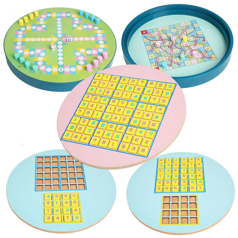 5 IN 1 Sudoku Chess Multifunctional Sudoku Game Chess Early childhood Educational Intelligence Parent-child Desktop Chess Toys