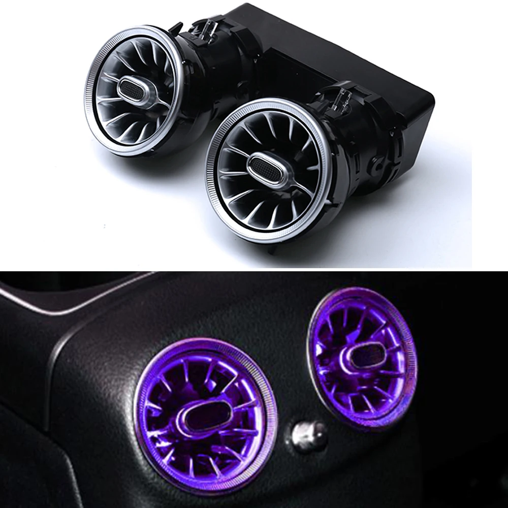 Car Air Outlet Lights For Mercedes Benz W205 Back Seat Rear Conditioning Vent Ambient Light 3/12/64 colors lamp | Автомобили и