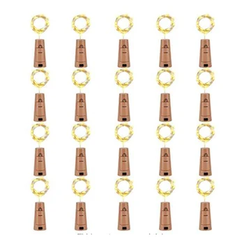 

Botique-20Pcs Warm White 10 Lights LED Cork Lights Festive Wedding Atmosphere Decoration Cork Lights in Stock Wine Bottle Lights