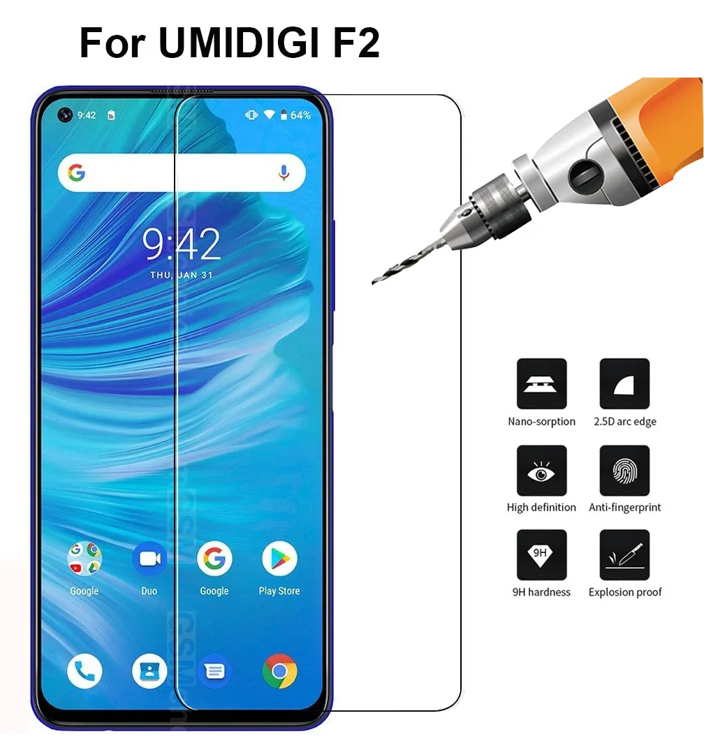 Стекло для UMIDIGI F2 защита экрана из закаленного стекла 9H 2.5D Защитная пленка Power 3 стекло|Защитные стёкла и