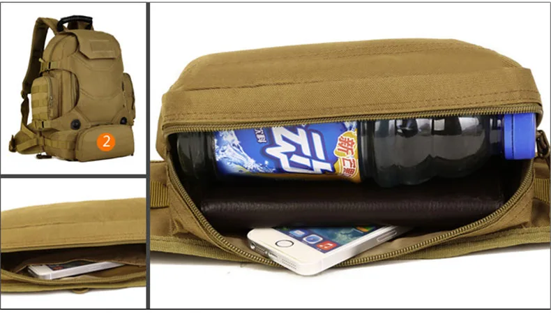 40L 2 Set Reistassen Tactische Rugzak Camping Bag Militaire Rugzakken Wandelen mannen Outdoor Sport Rugzak+ Taille Verpakking