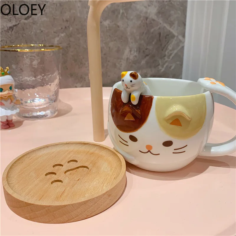 Кофейные кружки с милым котом керамическая чашка для молока завтрака воды