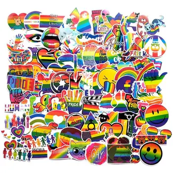 

100Pcs Tide Brand Rainbow Color Graffiti Series Sticker For Notebook PC Skateboard Bicycle Motorcycle DIY Toy Waterproof Sticker