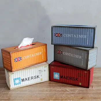 

Creative Retro Tabletop Iron Tissue Box for Home Living Room Car Storage Home Living Room Decoration 31.4 * 14 * 12.5 Cm