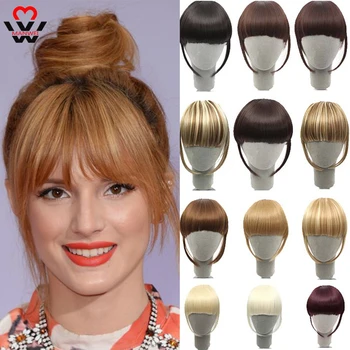 

MANWEI Synthetic Hair Bangs Clip In Straight Remy Natural Fringe Hair for Fashion Adult Women