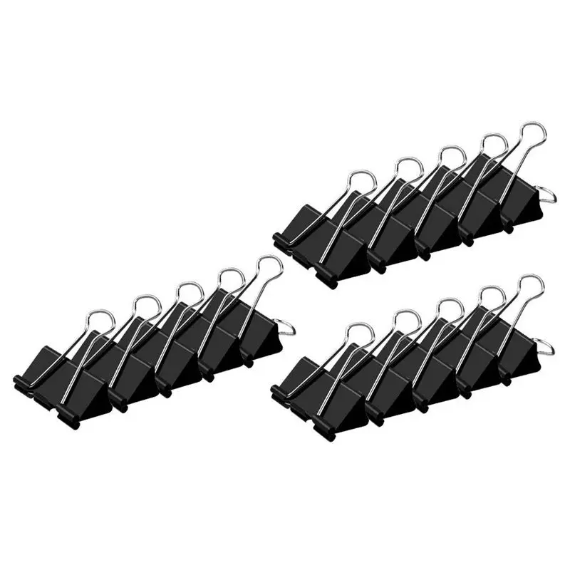 Черные зажимы для переплета, очень большие, 2 дюйма(30-Pack), скрепки для бумаги, зажимы для офиса/школы