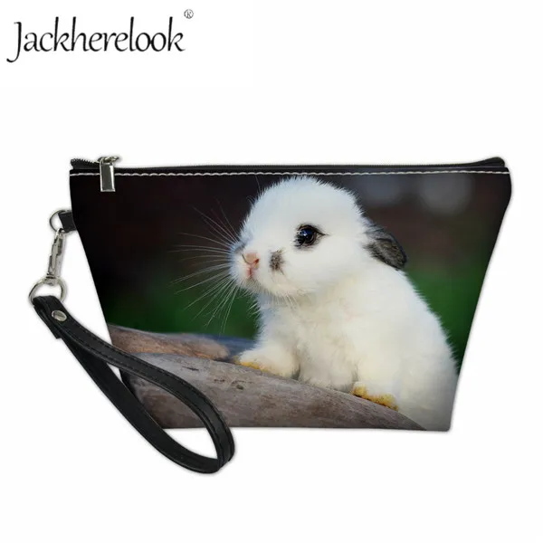Jackhereook прекрасный кролик косметичка для женщин милые животные макияж мешок Fahion туалетные принадлежности, мытье Набор чехлов женские необходимые сумки - Цвет: CB036Z8