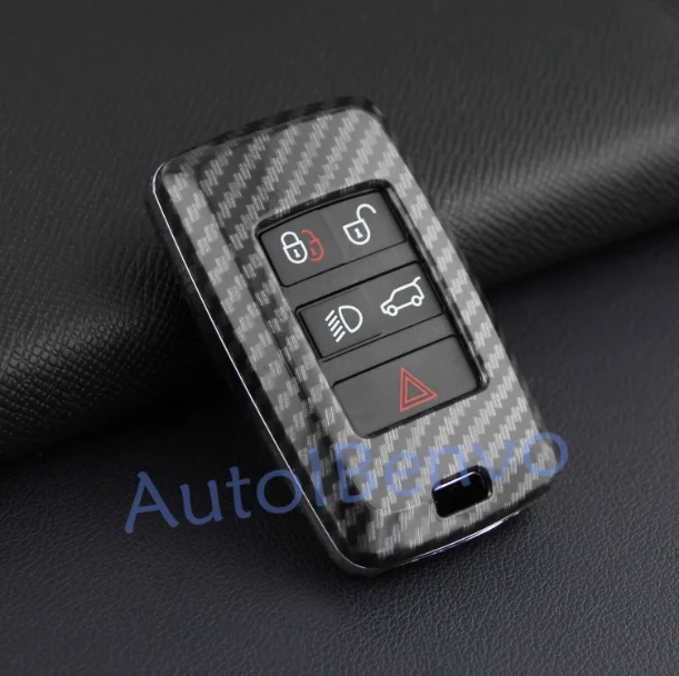 Without Key Chain ABS углеродное волокно новая версия ключа автомобиля защитная оболочка для- Land Rover Range Rover Sport Evoque брелок аксессуары - Название цвета: Without Key Chain