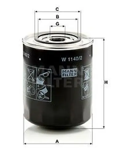 Фильтр масляный двигателя MANN-FILTER W 1140/2