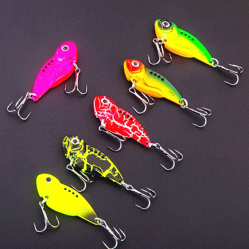 1Pcs 7g 10g 14g Metal VIB Blade Fishing Lure Sinking Spinner Spoon Balancer Wobbler Artificial Bait With Treble Hook Bass Tackle
