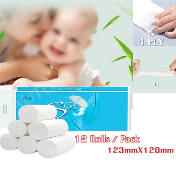 

12 Rolls Of Household Paper Towels, Primary Wood Pulp Napkins Toilet Paper Brand New And High Quality