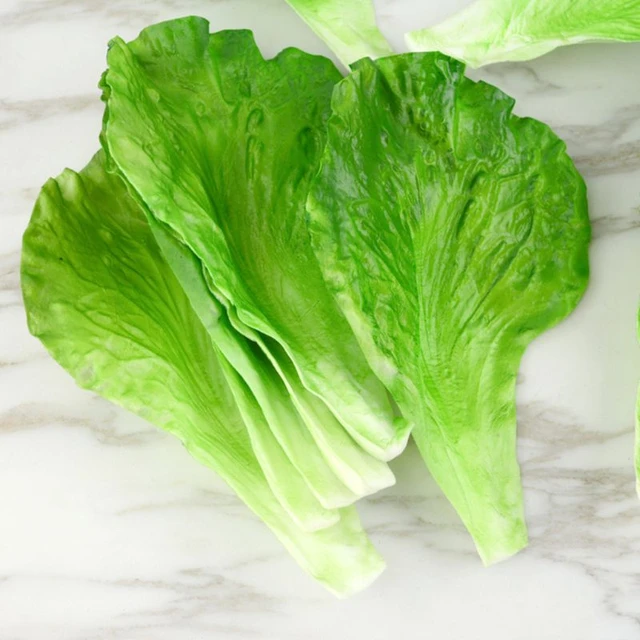 5 pcs Artificial Vegetable Lettuce Leaves Simulation Fake Lifelike For Home Party Kitchen